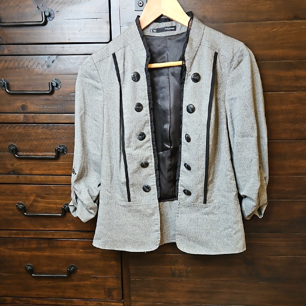 Maurices Black and Gray Tweed Jacket